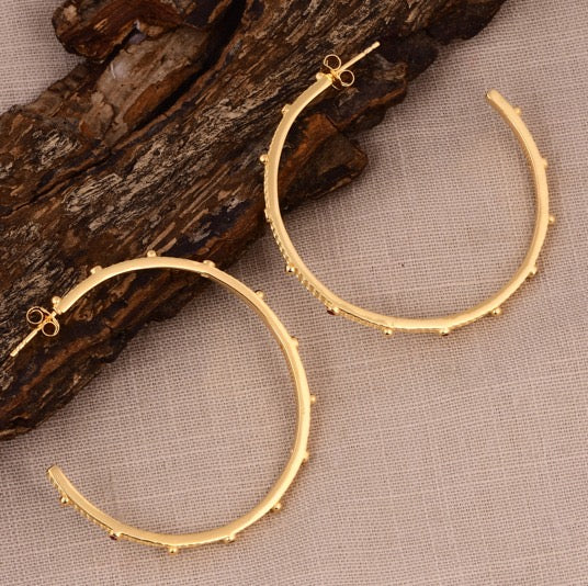 Aros Grandes con Brillantes naturales