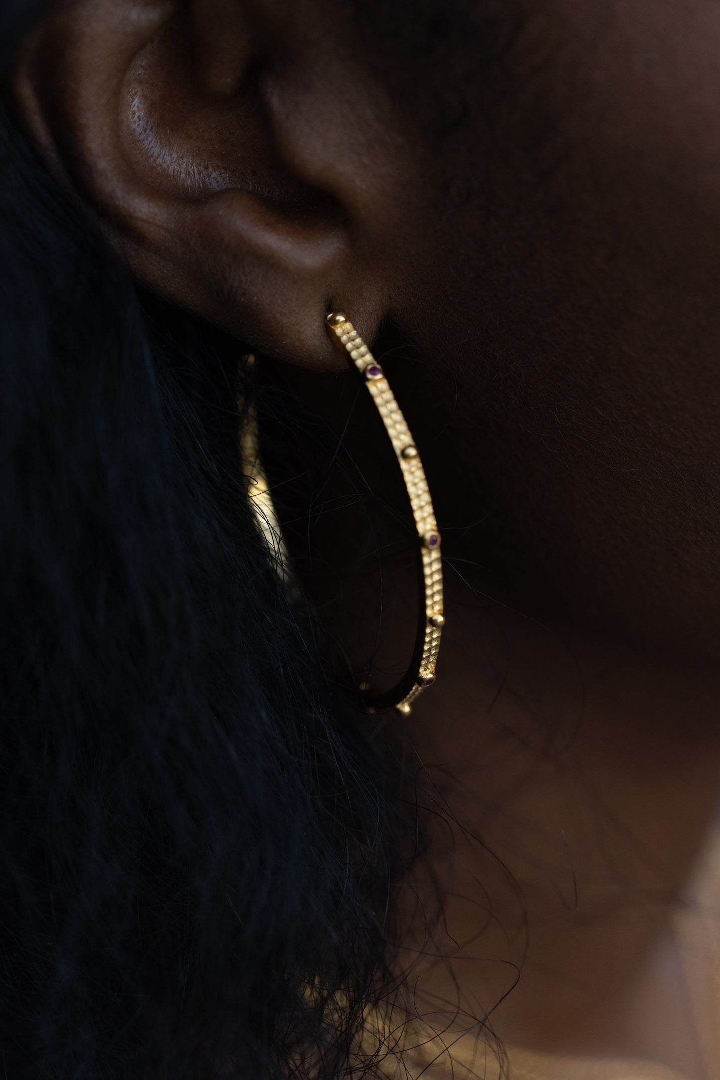 Aros Grandes con Brillantes naturales